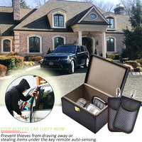 Boîte à clés en cuir PU avec logo personnalisé, blocage du signal RFID, étui de rangement pour clés de voiture, fermoir doré, porte-clés, maison, bureau, antivol, portable