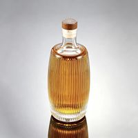 Bouteille diffuseur ronde vide en verre extra clair de 200 ml, 375 ml, 500 ml, 750 ml pour spiritueux, vin, gin, whisky, vodka, tequila avec bouchon en liège