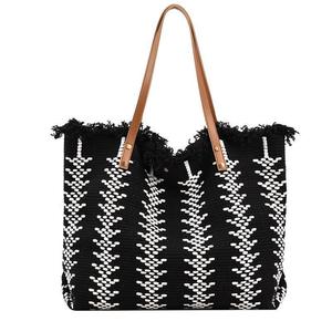 Bolso de Hombro Grande para Mujer, Estilo Moderno con Borlas Tejidas, para Uso Diario y Viajes, con Asa de PU, Venta al Por Mayor - Product Image 1
