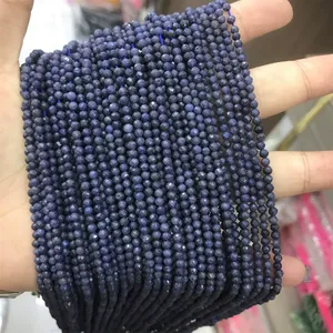 Tự Nhiên Mặt Màu Xanh Sapphire Lỏng Đá Quý Hạt <span class=keywords><strong>2Mm</strong></span>/3Mm/4Mm Cắt Chính Hãng Cho Đồ Trang Sức Tự Làm Đá Hạt - Product Image 2