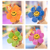 Pendentif en coton PP 3D en forme de visage souriant de dessin animé, couleurs acidulées variées, cordon durable, breloque de sac délicate, petit cadeau pour adolescent