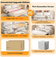 Sofá Cama Futón Modular Moderno de Terciopelo, 3 en 1, Convertible, con Cojín Extraíble, Reposabrazos y Estructura de Madera para Salas de Estar Pequeñas