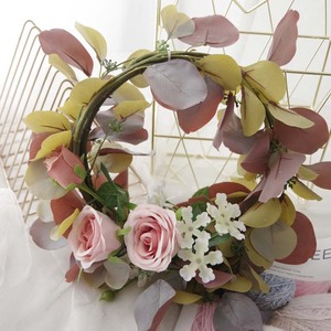 Decoración para el Cabello <span class=keywords><strong>de</strong></span> Plástico Rosa, Corona Artificial con <span class=keywords><strong>Flores</strong></span> Mixtas para <span class=keywords><strong>Coronas</strong></span> - Product Image 1