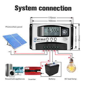 Bộ điều khiển sạc pin năng lượng mặt trời MPPT hỗ trợ công tắc điều khiển từ xa điện thoại di động có đầu ra theo pha hiển thị công suất phát điện hiện tại - Product Image 6