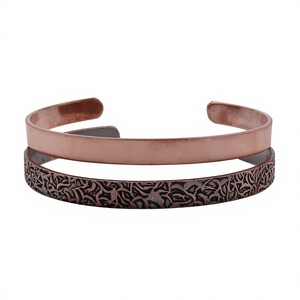 Pulsera de Cobre Sólido con Patrón de Malla de Ramas Antiguas Hecha a Mano, Joyería Metálica de Moda con Diseño Exquisito - Product Image 1