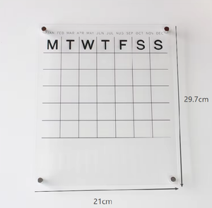 Soporte de exhibición de acrílico para planificador mensual, tablero de calendario transparente con soporte de separación para dormitorio, espacio de trabajo, horarios y exposiciones - Product Image 2