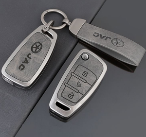 플립 폴딩 아연 합금 가죽 자동차 키 케이스 커버 쉘 Jac <span class=keywords><strong>Js2</strong></span> s2 S3 S5 S7 T40 T50 Sei 3 2019 2021 A5 R3 자동차 액세서리 - Product Image 5