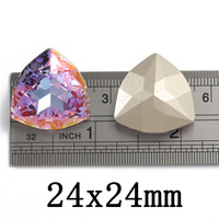 Nouveau Strass en Cristal K9 de 24 mm, Pierre Fantaisie en Verre Triangulaire, Couleur AB, Grand Cristal pour Robes de Mariée, Vêtements, Chaussures et Sacs DIY