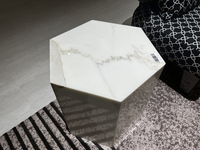 Table basse en marbre blanc ventre de poisson - Design luxueux en marbre exotique - Importation premium pour salon et usage domestique