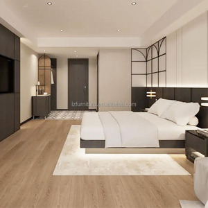 Factory Wholesale Wood Hotel Bedroom Sets <b>Panel</b> <b>Headboard</b> Modern Commercial Style Hotel Project Furniture for Hotel Bed Room - Product Image 6