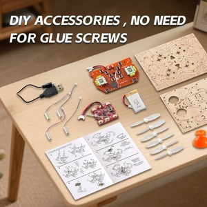 Kit Educativo STEM per Assemblaggio Drone in Legno Fai-da-Te, Giocattoli per Esperimenti Scientifici e <span class=keywords><strong>Progetti</strong></span> di Fisica Scolastica - Product Image 4