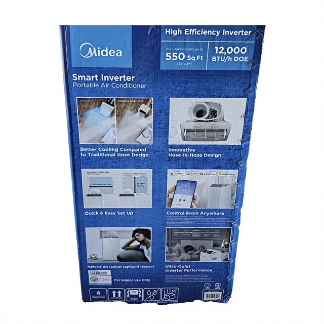 NEW Midea Smart Inverter 12,000 BTU Portable Air Conditioner | WiFi App Control | Energy Saving | Quiet Cooling | Sealed Box |