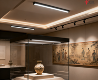 Système d'éclairage LED linéaire modulaire en aluminium pour plafond suspendu commercial de bureau, installation facile par clipser, intensité variable, garantie 5 ans