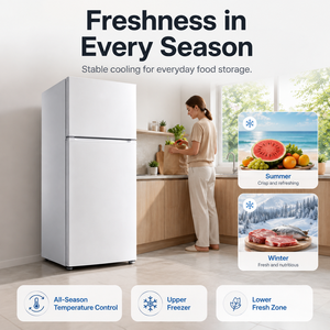<span class=keywords><strong>Frigorifero</strong></span> a <span class=keywords><strong>Doppia</strong></span> Porta da 98L con Congelatore Superiore, Mini Frigo Portatile, Elettrodomestico Intelligente per la Casa - Product Image 3