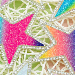 Stok buatan tangan Glitter Bling gradien warna-warni bintang Iron-on berlian imitasi <span class=keywords><strong>Patch</strong></span> merasa berlian applique manik-manik dekorasi untuk sepatu - Product Image 2
