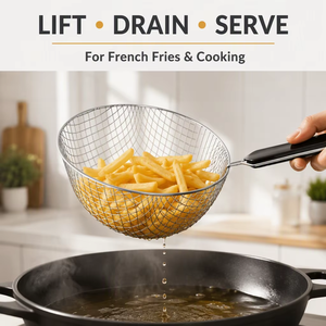 Cesta de malla metálica de acero inoxidable <span class=keywords><strong>DaS</strong></span> con asa para freír patatas fritas y <span class=keywords><strong>pasta</strong></span> - Product Image 2