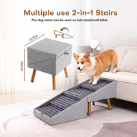 17 Zoll Faltbare Hundetreppe 2-in-1 Abnehmbare Hunderampe Stufenhocker Rutschfest Stabil für Kleine Mittelgroße Hunde Katzen Atmungsaktiv für Alle Jahreszeiten