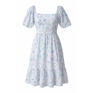 Vestido Corto a Cuadros para Mujer, Manga Abullonada, Estilo Casual para Uso Diario, Elegante, Natural, Transpirable, Calidad de Exportación, Venta al Por Mayor - Product Image 2