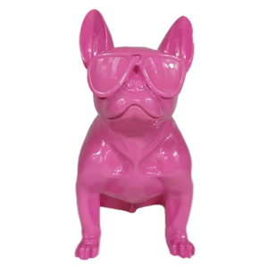 レジンクラフトモダンオフィス家の装飾金動物像赤黒色犬の彫刻 - Product Image 2