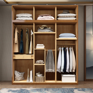 Armario de Madera Maciza Dazhang Jiaju de 6 Puertas, Armario de Dormitorio de Roble, Ecológico, Moderno, Minimalista, para Uso Doméstico - Product Image 2