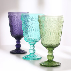 Gobelet de luxe en cristal <span class=keywords><strong>vert</strong></span> gaufré 300 ml – <span class=keywords><strong>Verre</strong></span> à <span class=keywords><strong>pied</strong></span> élégant pour mariages et réceptions - Product Image 2