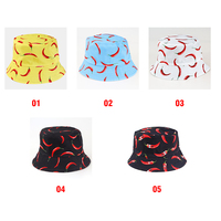 Chapeau de soleil de plage personnalisé DLL309 avec impression chili, chapeau de pêcheur unisexe d'été, chapeau seau en polyester vierge
