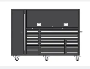 Heavy duty workshop auto repair tool cabinet customized industrial metal garage cabinet tool roller black