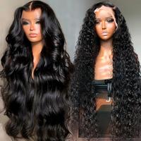 Wig rambut manusia asli India panjang 40 inci 13x4 Full Glueless HD Lace Frontal, 100% tanpa proses, dari vendor wig.