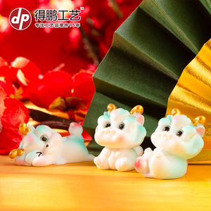 Figura de Dragón de Dibujos Animados, Linda y Artesanal, de Resina, en Paquete de Varias Piezas, Decoración de Año Nuevo Chino para el Hogar, Escritorio, Sala de Estar - Product Image 5