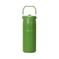 Bouteille isotherme en acier inoxydable de 500 ml avec une performance thermique de 6 à 12 heures, écologique et portable, avec couvercle et poignée