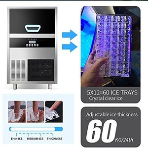 Máquina de Hielo Comercial al por Mayor de 60 KG/Día, Fabricante de Cubitos de Hielo de Acero Inoxidable de 60 Kg - Product Image 6