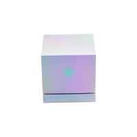 Caja de Regalo Personalizada para Cosméticos de Lujo, Papel Holográfico Láser, Cartón Rígido, Embalaje de Perfume Tipo Concha, Crema Facial con Relieve