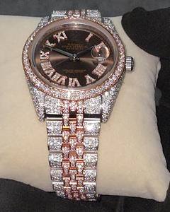 高級ビジネスウォッチ メンズ ステンレススチール ミヨタ ブリン ブリン ローズシルバー 自動日付 クォーツ ヒップホップ ギフト 彼氏へ - Product Image 2