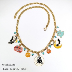 Collar de Moda Hip Hop para el Día de Todos los Santos, Joyería Fina, Accesorios, Collar con Colgante de Calabaza Fantasma para Mujer - Product Image 6
