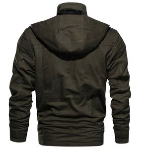 Chaqueta de chándal de estilo <span class=keywords><strong>militar</strong></span> cálido de lana gruesa de invierno para <span class=keywords><strong>hombre</strong></span>, chaqueta de talla grande, abrigo - Product Image 6