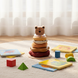 Giocattoli Impilabili in Legno Ecologici StarQmi per Bambini 0-24 Mesi, Giochi Educativi Montessori per l'Apprendimento Precoce - Product Image 2