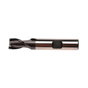 Hss Co <b>Cutter</b> Ta1414 TiAlN Coated 30 Degree Helix Short For Slots 2 Cutting <b>Edges</b> Weldon Shank - Product Image 2