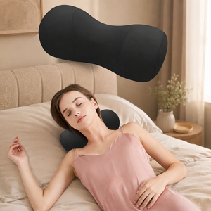 Oreiller ergonomique de soutien du cou en mousse à mémoire de forme en forme d'os, oreiller cervical orthopédique pour adultes, couleur unie, design minimaliste - Product Image 1