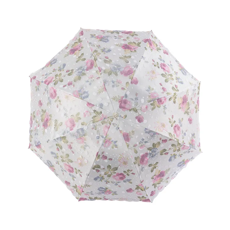 Guarda-chuva de renda bordado, guarda-chuva bordado renda anti-raio ultravioleta