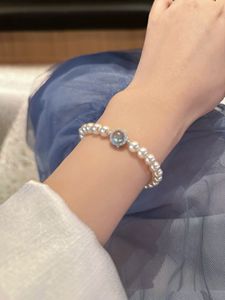 Pulsera de perlas azul marino de <span class=keywords><strong>sirena</strong></span>, accesorio de alta gama, fresco y ligero, único, estilo francés, elegante y versátil para mujer. - Product Image 5