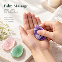 Pierre de massage pour le pouce en cristal naturel en forme de goutte d'eau 45x35mm, pierre anti-stress polie, cadeau pour la relaxation de la paume