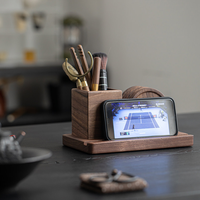 Harga Pabrik Tatakan Gelas Kayu Walnut Solid, Aksesoris Set Teh, Wadah Penyimpanan, Penyangga Ponsel Meja, Tempat Pulpen Kayu