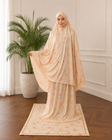 Ensemble de robe de prière musulmane florale personnalisée avec tapis de prière assorti, abaya khimar une pièce pour femmes musulmanes pour le Ramadan