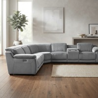 Ensemble de canapés inclinables en forme de L en cuir véritable, style contemporain minimaliste, meubles de salon modernes
