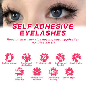 DIY手作りカシミアクラスターラッシュエクステンションキットプレスオンプレスオンラッシュ、接着剤なし - Product Image 2