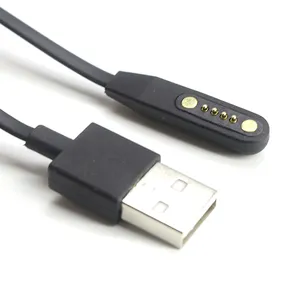 Waterproof USB A Male to Pogo Pin 4 Pin Magnetic Charging Cable Copper Plated Pogo Pin Loaded Connector Medical Data Cable