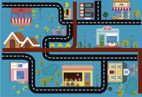 Tapis de jeu pour bébé antidérapant à motif de route urbaine personnalisé, lavable, tapis de sol pour enfants pour ramper et s'agiter