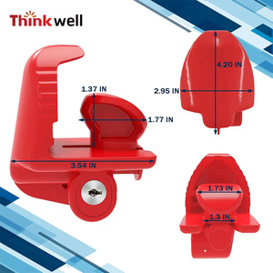 Verrou de protection de boule de remorque Thinkwell en acier rouge antivol pour crochets de remorquage - Product Image 1