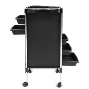 Chariot de salon de coiffure professionnel en plastique, chariot de beauté, chariot de barbier, chariot de salon de coiffure noir - Product Image 5