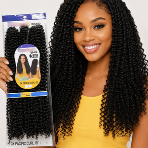 Extensiones de Cabello GoGo <span class=keywords><strong>Curl</strong></span> Braid Crochet Freetress 3X Pacific <span class=keywords><strong>Curl</strong></span> Spring Ripple <span class=keywords><strong>Passion</strong></span> Twist Curly Deep Water Wave - Product Image 1